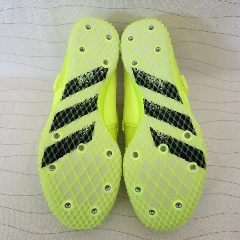 Adidas Mens Adizero HJ Solar Yellow Aqua Track & Field Shoes FW2244 Size 7.5 - Picture 9 of 11